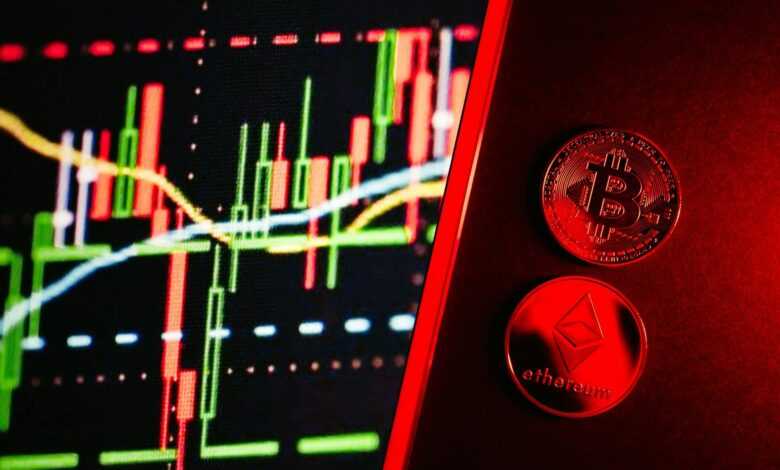 A vibrant image showcasing Bitcoin and Ethereum coins alongside a digital trading graph.
