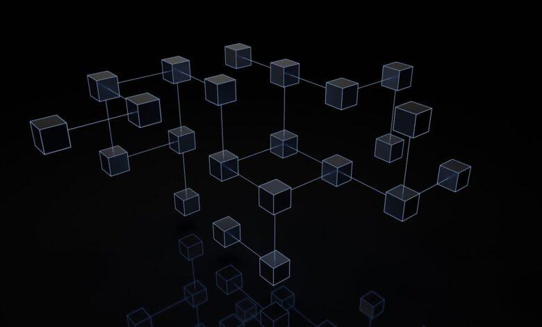 a black and white photo of cubes on a black background