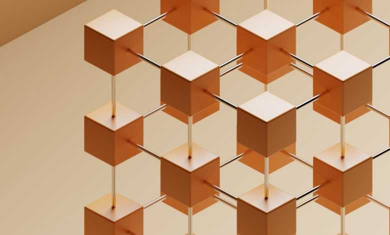 a group of cubes hanging from a ceiling